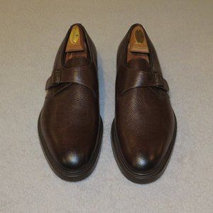 Edward Green Troon Brown Grain Leather Dainite Monk Loafers 11E 202 Last NWB